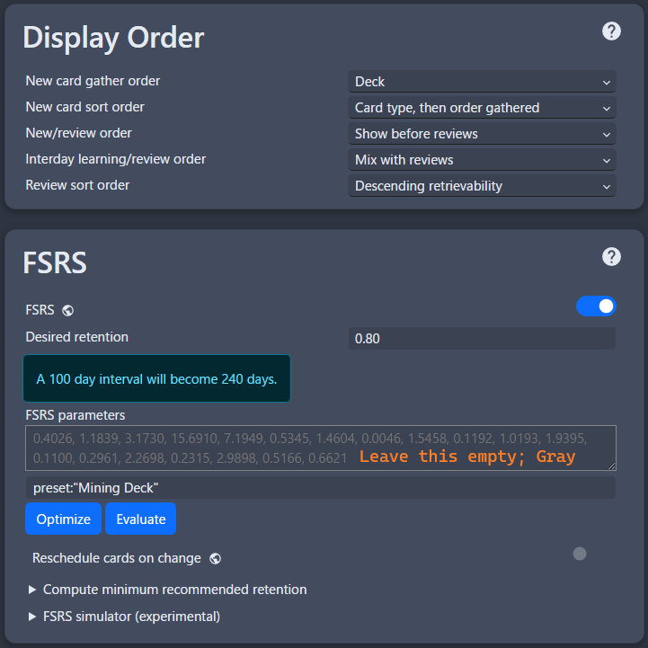 Anki Settings 2