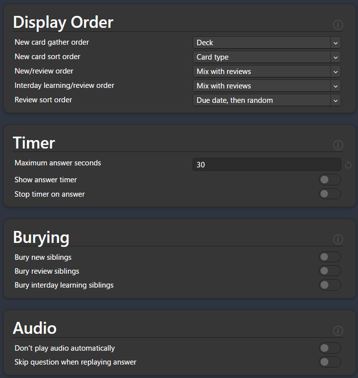 Anki Settings 2