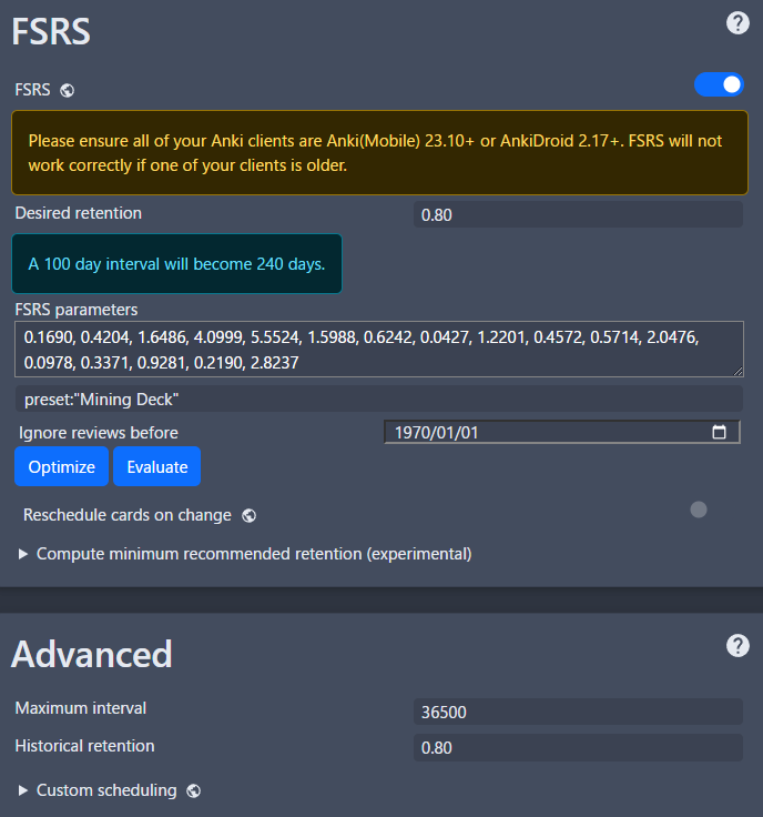 Anki Settings 3