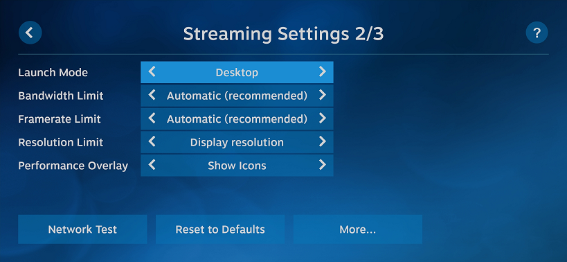 Steam Link Settings