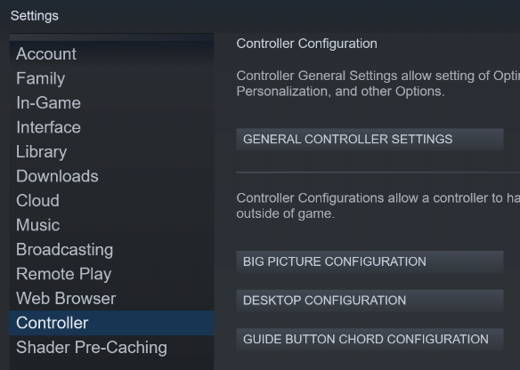 Steam Settings